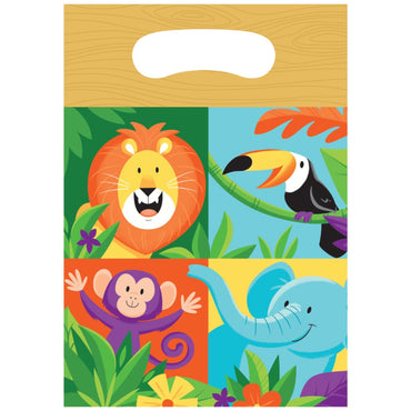 Jungle Safari Loot Bags Plastic 8pk - Party Savers