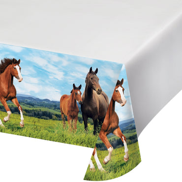 Horse and Pony Tablecover Plastic Border Print - Party Savers