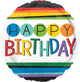 Rainbow Happy Birthday Foil Balloon 45cm - Party Savers