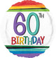 Rainbow Happy Birthday 60 Foil Balloon 45cm - Party Savers