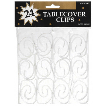 Tablecover Clips Value Pack Clear Plastic 24pk - Party Savers