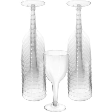 Clear Plastic Wine Glass 295ml 20pk - Party Savers