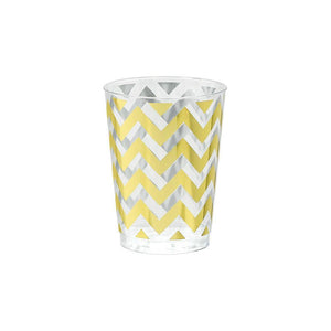 Gold Chevron Premium Plastic Tumbler 295ml 20pk - Party Savers