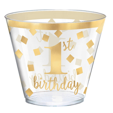 1st Birthday Hot-Stamped Tumblers 266ml 30pk - Party Savers