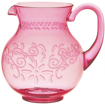 Boho Vibes Pink Floral Pitcher Jug Debossed Finish 2800ml Each - Party Savers