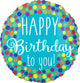 Happy Birthday to You Dots Self Sealing Foil Balloon 45cm - Party Savers