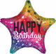Star Rainbow Star Birthday Self Sealing Foil Balloon 45cm - Party Savers