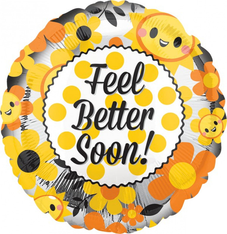 Feel Better Happy Foil Balloon 45cm - Party Savers