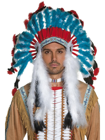 Blue Native American Inspired Headdress - Party Savers