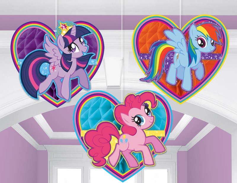 My Little Pony Friendship Honeycomb Decorations 3pk - Party Savers