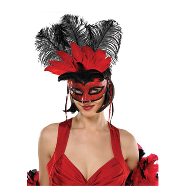 Temptation Feather Mask - Party Savers