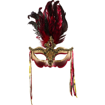 Venetian Luxe Feather Mask - Party Savers