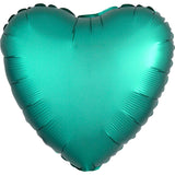 Green Satin Heart Foil Balloon 43cm - Party Savers