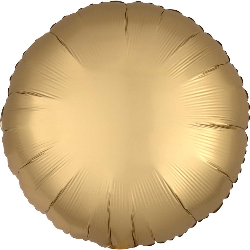 Gold Satin Round Foil Balloon 43cm - Party Savers