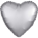 Pastel Blue Satin Heart Foil Balloon 43cm - Party Savers