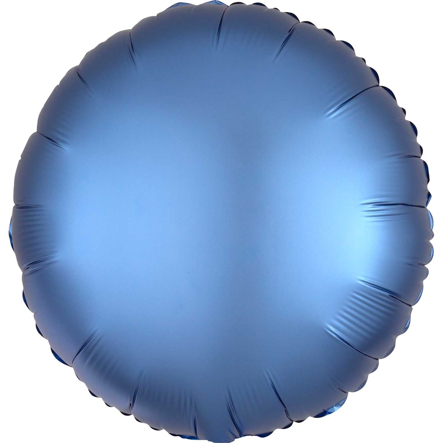 Pastel Blue Satin Round Foil Balloon 43cm - Party Savers