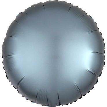 Pastel Blue Satin Round Foil Balloon 43cm - Party Savers