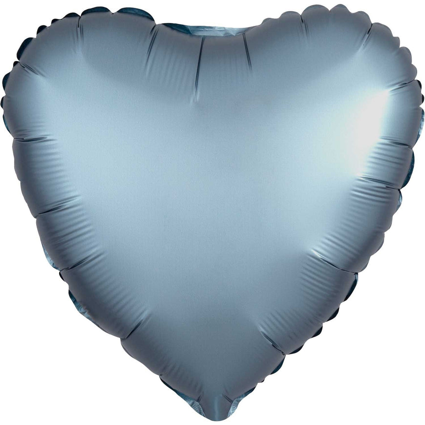 Purple Satin Heart Foil Balloon 43cm - Party Savers