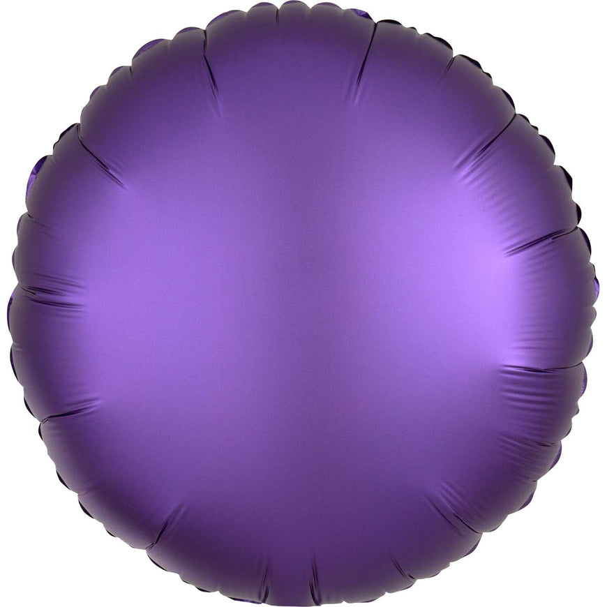 Silver Satin Round Foil Balloon 43cm - Party Savers