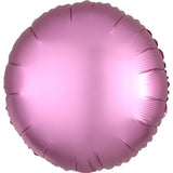 Bright Pink Satin Round Foil Balloon 43cm - Party Savers