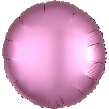Pastel Pink Satin Round Foil Balloon 43cm - Party Savers