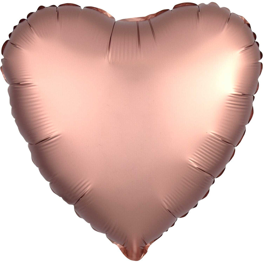 Pastel Pink Satin Heart Foil Balloon 43cm - Party Savers