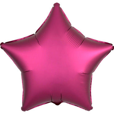 Bright Pink Satin Star Foil Balloon 48cm - Party Savers