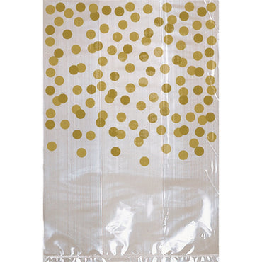 Gold Party Cello Bags with Dots 25pk - Party Savers