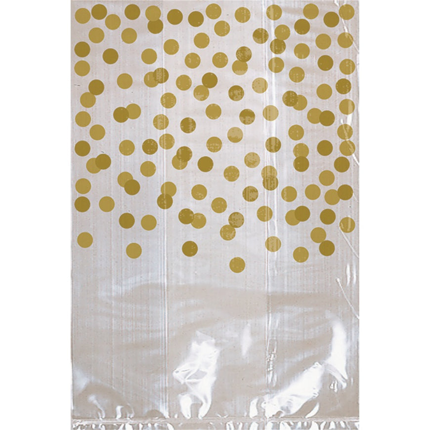 White Party Cello Bags with Dots 25pk - Party Savers