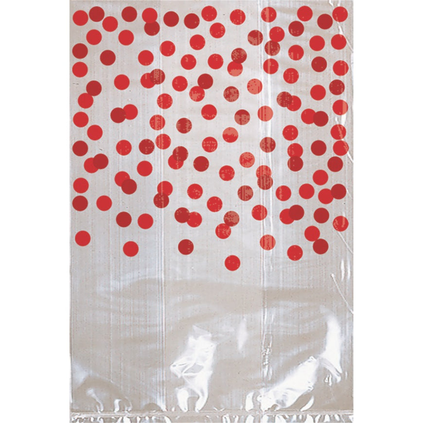 White Party Cello Bags with Dots 25pk - Party Savers