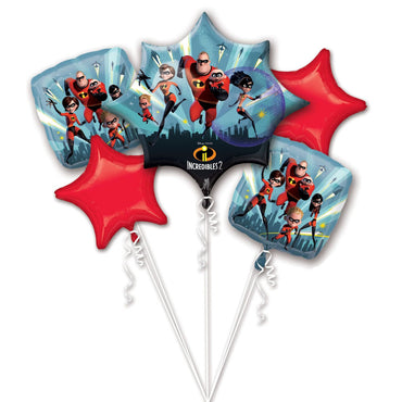 Incredibles 2 Bouquet Foil Balloon 5pk - Party Savers