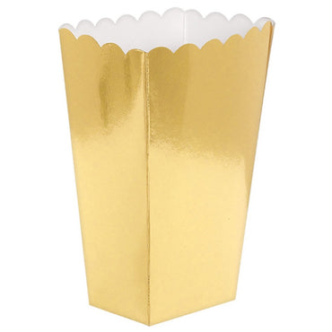 Popcorn Favor Boxes Small Gold 5pk - Party Savers