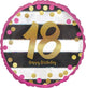 Pink & Gold Milestone 18 Foil Balloon 45cm - Party Savers