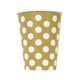 Gold Dotty Paper Cups 355ml 6pk - Party Savers