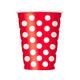 Red Dotty Paper Cups 355ml 6pk - Party Savers