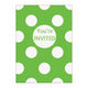 Lime Green Dots Invitations 8pk - Party Savers