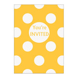 Lime Green Dots Invitations 8pk - Party Savers