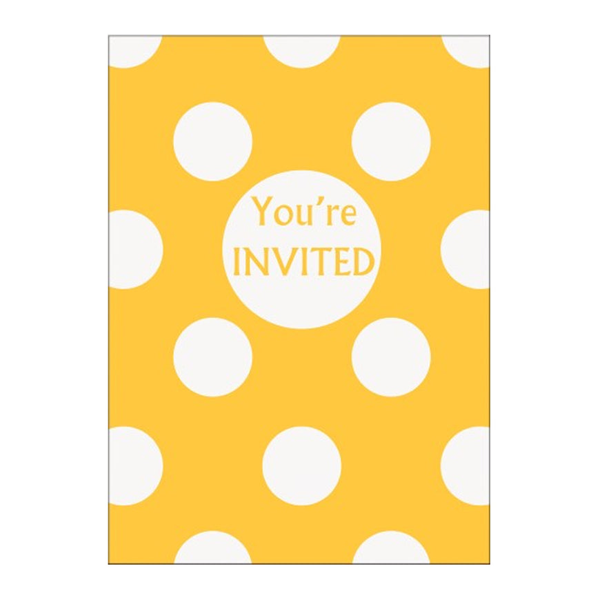 Red Dots Invitations 8pk - Party Savers
