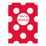 Yellow Dots Invitations 8pk - Party Savers