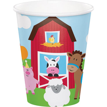 Farmhouse Fun Cups 266ml 8PK - Party Savers