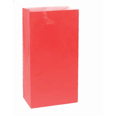 Apple Red Large Paper Bag 12pk - Party Savers