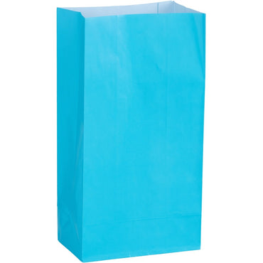Caribbean Blue Large Paper Bag 12pk - Party Savers