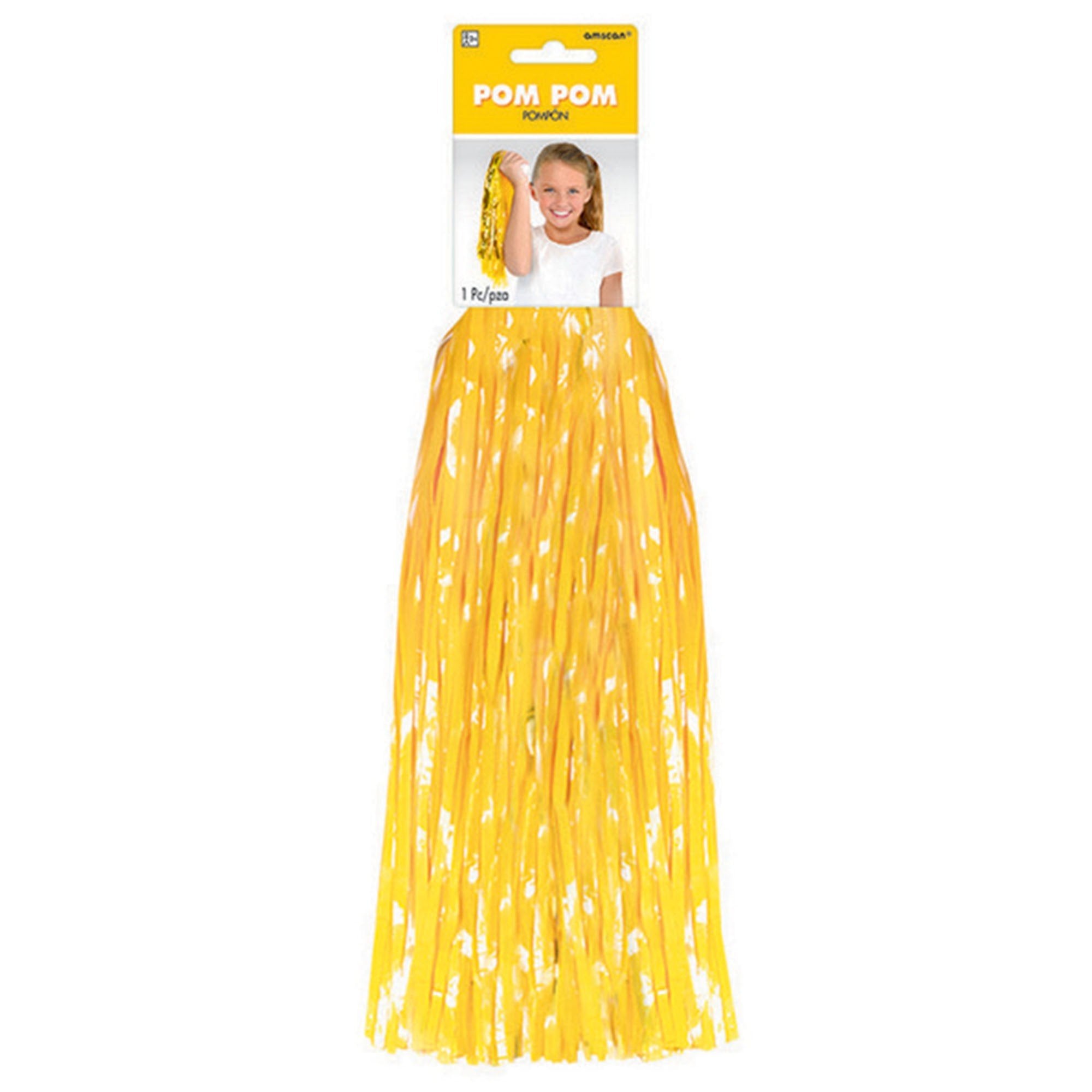 Yellow Cheerleader Pom Pom 1pc - Party Savers