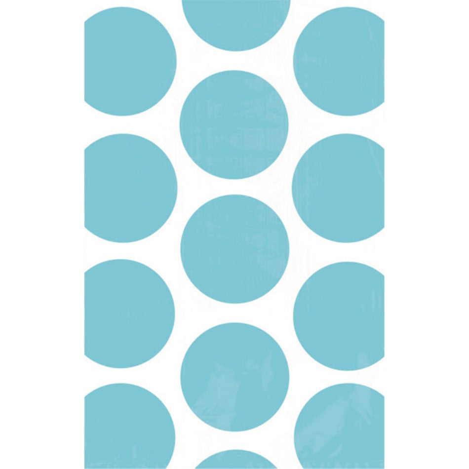 Caribbean Blue Polka Dot Paper Bag 10pk - Party Savers