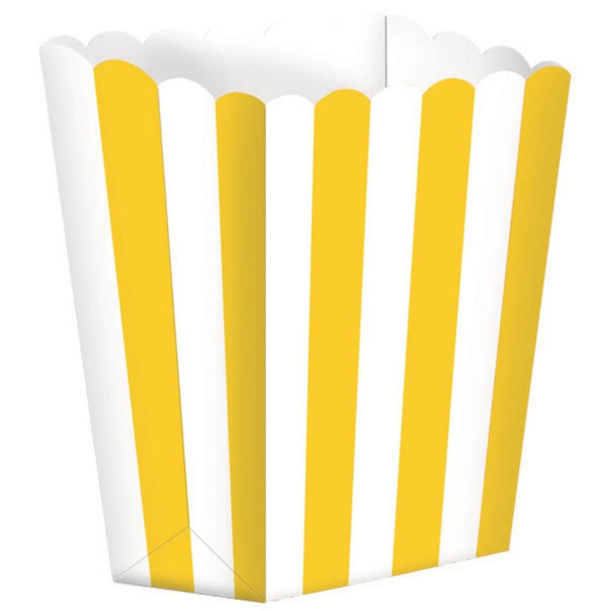 Black Popcorn Favor Boxes Small 5pk Stripe - Party Savers