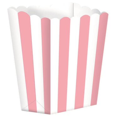 New Pink Popcorn Favor Boxes Small 5pk Stripe - Party Savers