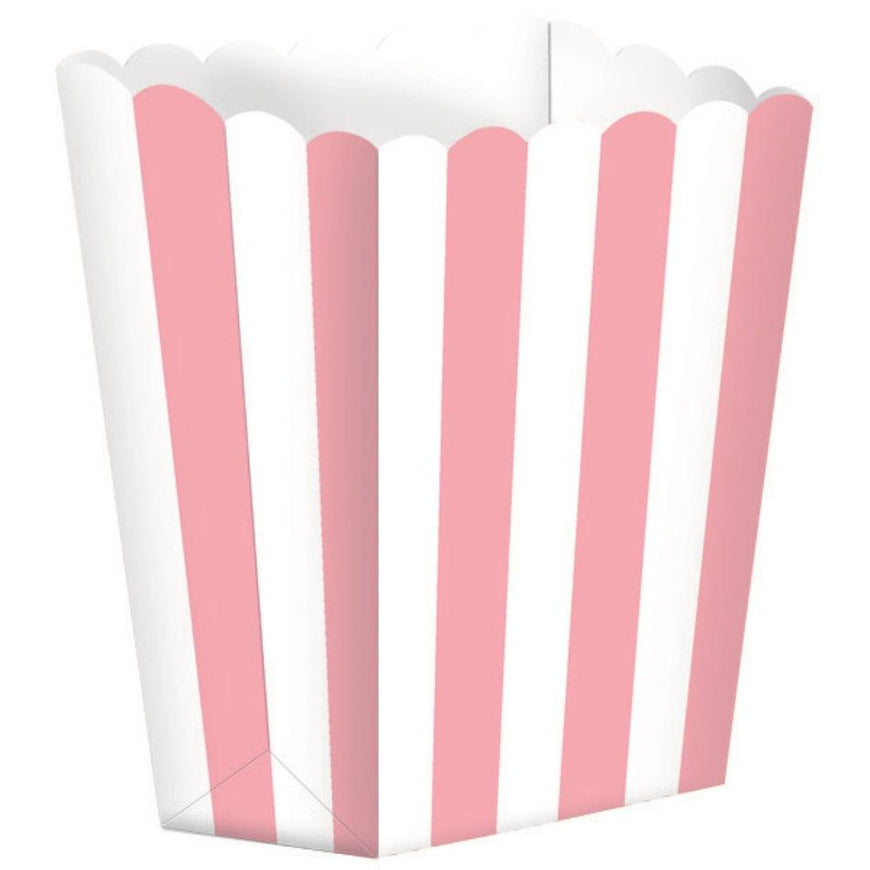 New Pink Popcorn Favor Boxes Small 5pk Stripe - Party Savers