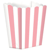 Bright Pink Popcorn Favor Boxes Small 5pk Stripe - Party Savers