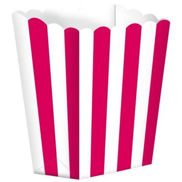Apple Red Popcorn Favor Boxes Small 5pk Stripe - Party Savers