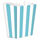 Bright Royal Blue Popcorn Favor Boxes Small 5pk Stripe - Party Savers